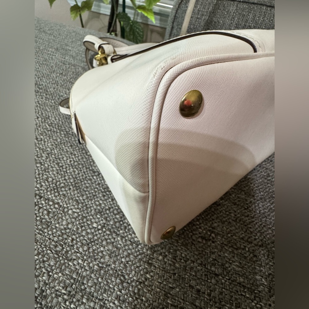 Coach Peyton Cora Domed Satchel in white - Picture 7 of 14